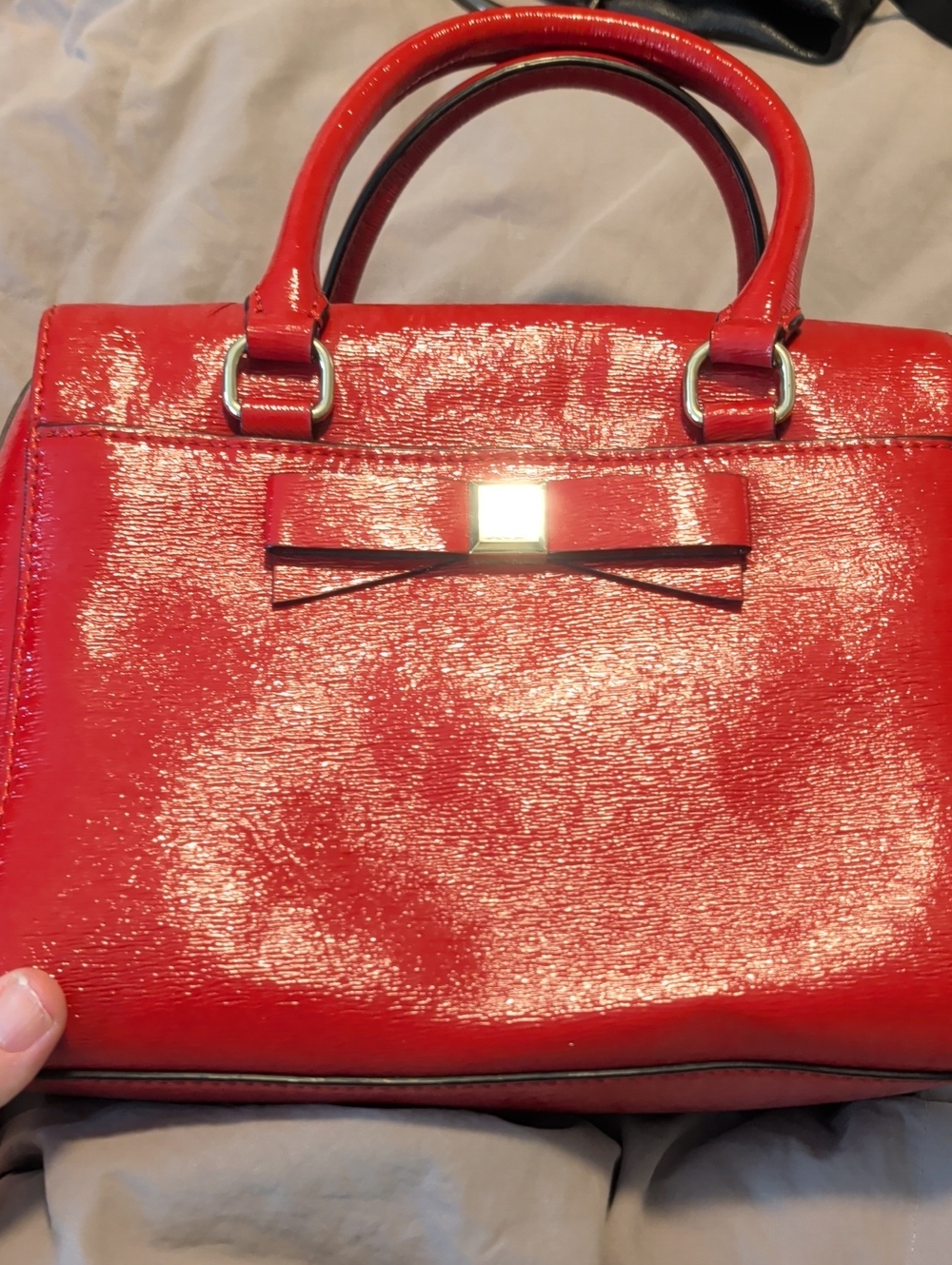 kate spade Red Patent Bow-Accent Satchel